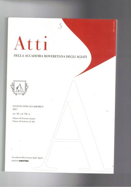 Atti della Accademia roveretana degli agiati. Sez. IX vol. VII …
