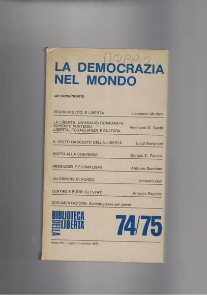 La democrazia nel mondo. n° 74-75 lug-dic. 1979 di Biblioteca …