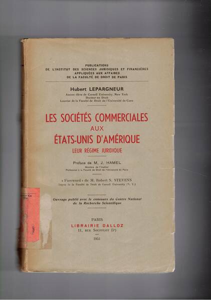 Les sociétés commerciales aux Etats-Unis d'Amarique leur régime juridique.