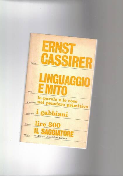 Linguaggio e mito. Le parole e le cose nel pensiero …