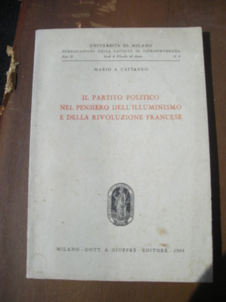 Il partito politico nel pensiero dell'illuminismo e della rivuzione Francese.