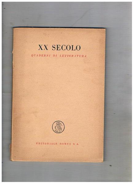 XX secolo quaderni di letteratura solo n° 1 di due …