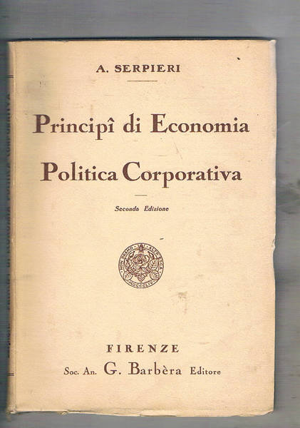 Principi di economia politica corporativa (seconda edizione).