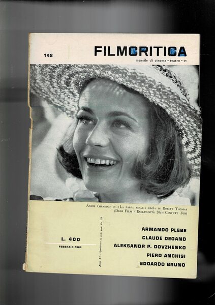 Filmcritica, mensile. Disponiamo del n° 142 febb. 1964. Scritti di …