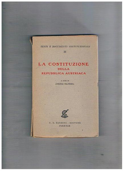 La costituzione della repubblica austriaca.