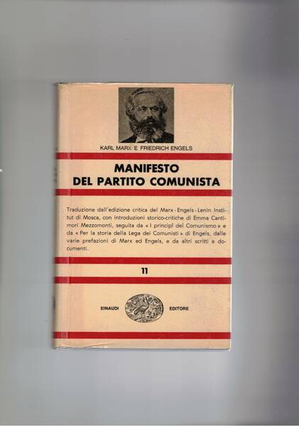 Manifesto del partito comunista. Traduzione dall'edizione critica… Coll. Nue n° …