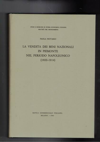 La vendita dei beni nazionali in Piemonte nel periodo napoleonico …