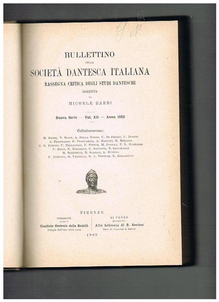 Bullettino della Società Dantesca Italiana, rassegna critica degli studi danteschi, …