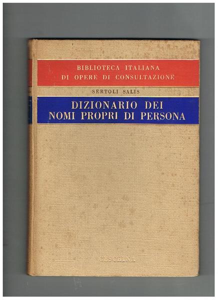 Dizionario dei nomi propri di persona.