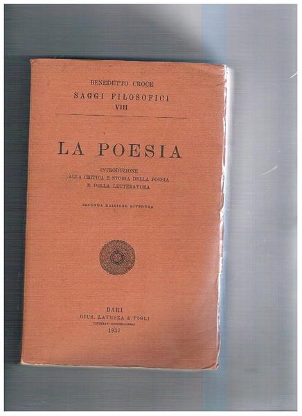 La poesia introduzione alla critica e storia della poesia e …