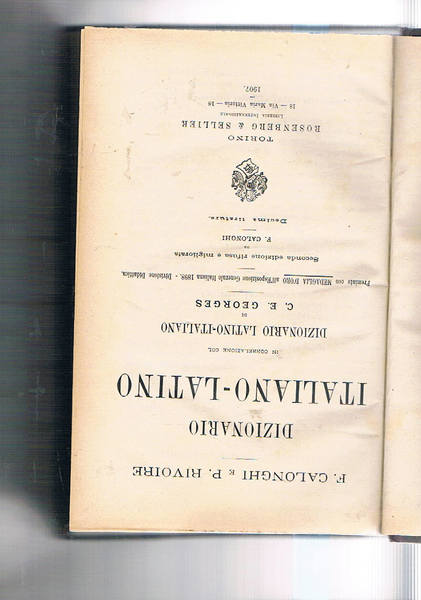 Dizionario italiano-latino in correlazione col Dizionario Latino-italiano di C. E. …
