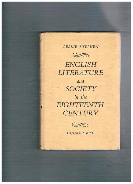 English literature and Society in the eighteenth century.