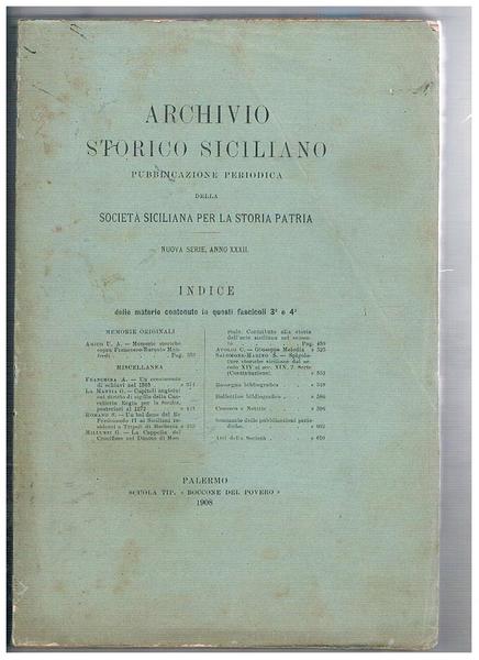 Archivio storico siciliano. pubblicazione periodica della Società Siciliana per la …