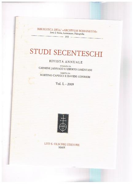 Studi secenteschi, rivista annuale della biblioreca dell"Archivium Romanicum" findata da …