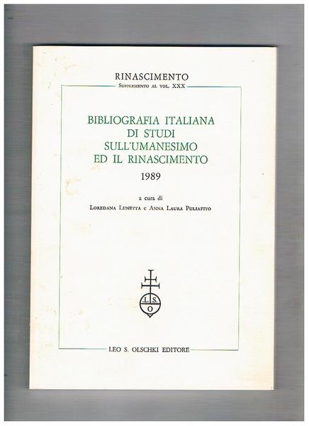 Bibliografia italiana di studi sull'umanesimo ed il rinascimento 1989.