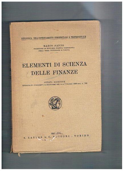Elementi di scienza delle finanze.