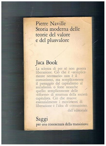 Storia moderna delle teorie del valore e del plusvalore. Coll. …
