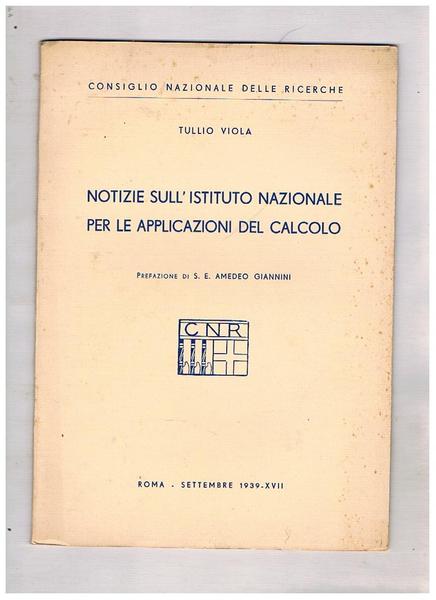 Notizie sull'istituto nazionale per le applicazioni del calcolo.