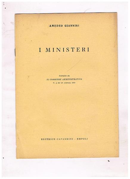 I ministeri. Estratto da "Il Corriere Amministrativo", n. 4 del …