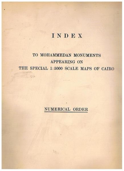 Index to Mohammed Monuments appearing on the special 1:5000 scale …