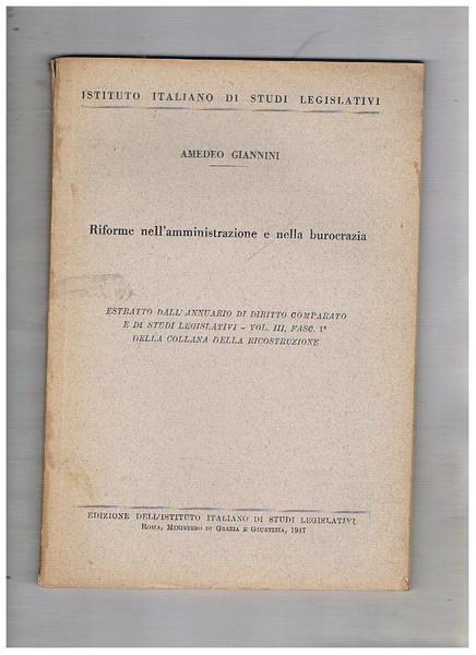 Riforme nell'amministrazione e nella burocrazia. Estratto.