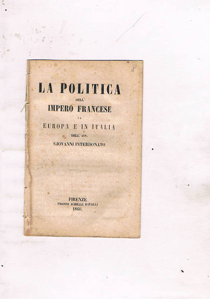 La politica dell'impero francese in Europa e in Italia.