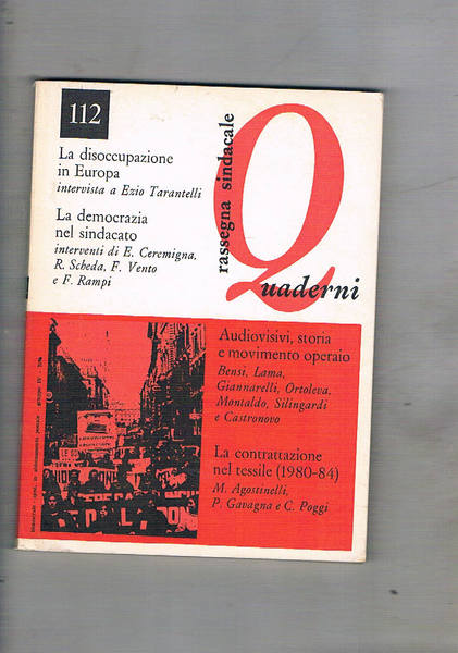 Rassegna sindacale quaderni, bimestrale, anno 1985 dal n° 117 al …