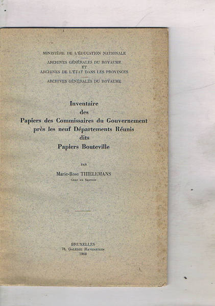 Inventaire des Papiers de Commissaires du Gouvernement près les neuf …