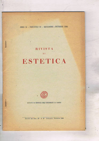 Per l'interpretazione del "Sublime". Estratto dalla riv. di stetica.