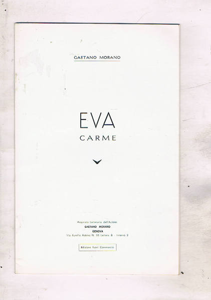 Eva. carme. Edizione fuori commercio.