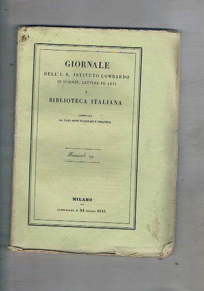 Giornale dell'I. R. Istituto lombardo di scienze, lettere ed arti …