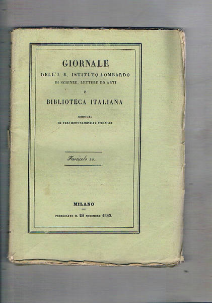 Giornale dell'I. R. Istituto lombardo di scienze, lettere ed arti …