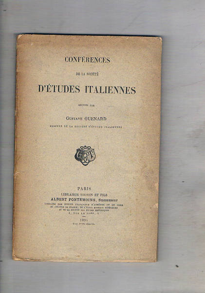 Conférences de la société d'études italiennes. De al tendresse dans …