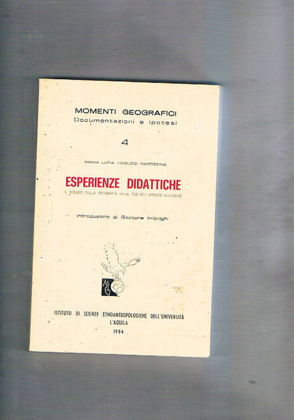Esperienze didattiche, il mondo della geografia nelle tesi dell'ateneo aquilano …