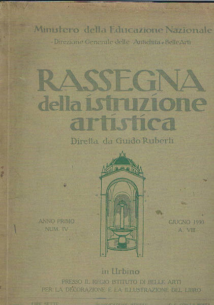 Rassegna della istruzione artistica, mensile anno I° n 4 giu. …