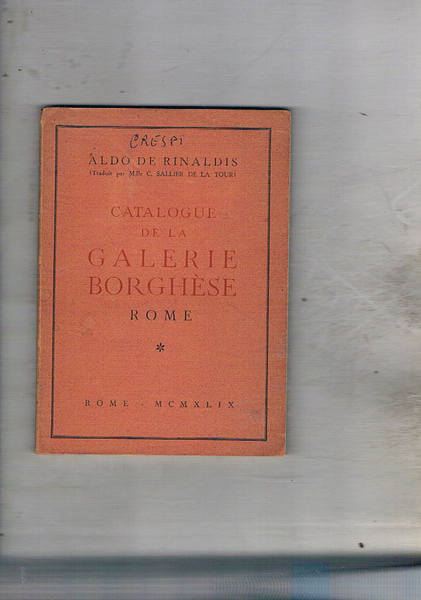 Catalogue de la Galerie Borghese Rome.