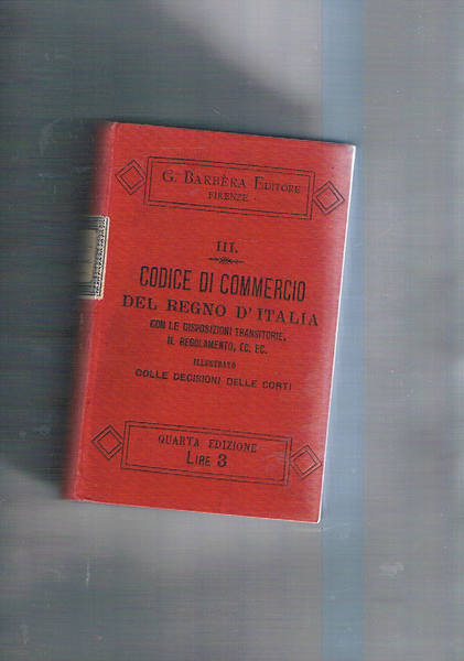 Codice di commercio del Regno D'Italia.