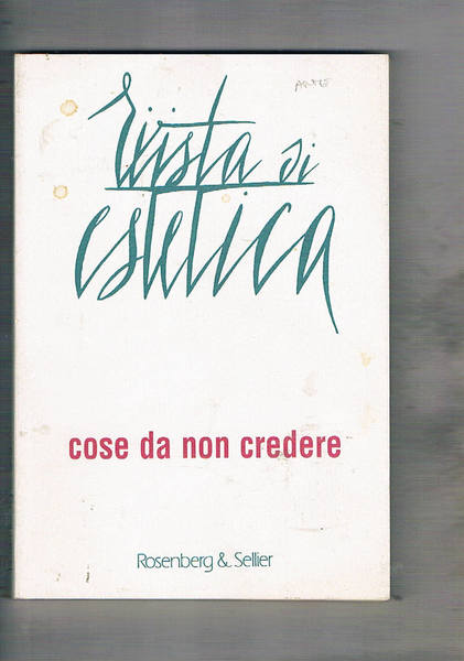 Rivista di estetica quadrimestrale n° 19 - 2002: cose da …