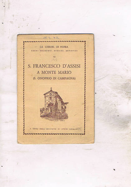 S. Francesco D'Assisi a Monte Mario (S. Onofrio in Campagna), …