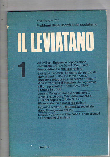 Il Leviatano, fascicolo n° 1 di maggio-giugno 1976 dei Problemi …