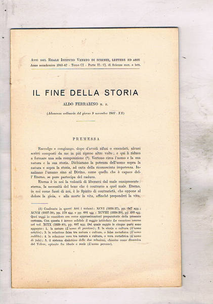Il fine della storia. Estratto dagli atti del Reale Istit. …