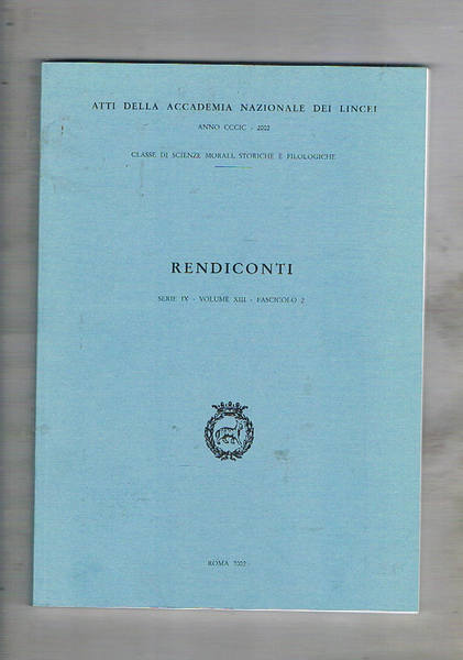 Rendiconti dell'accademia naz. dei Lincei serie IX vol. XIII fasc. …