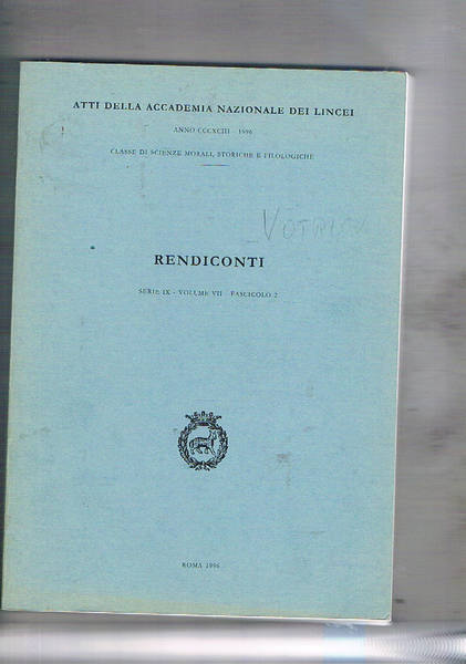 Rendiconti dell'accademia naz. dei Lincei serie IX vol. VII fasc. …