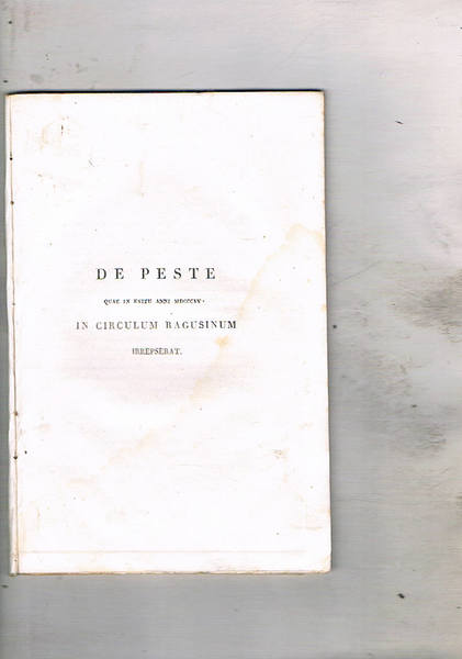 De peste quae in exitu anni MDCCCXV in circulum ragusinim …