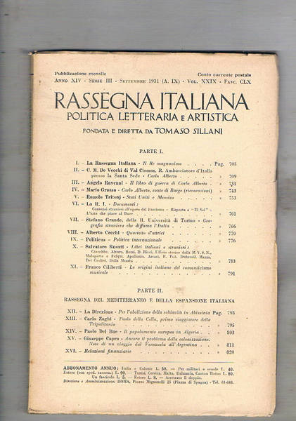 Rassegna italiana, mensile di politica letteraria e artistica. Annata completa …