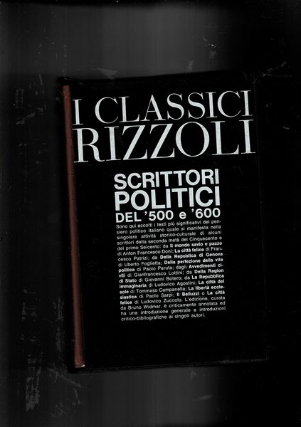 Scrittori politici del '500 e '600. A. F. Doni, F. …