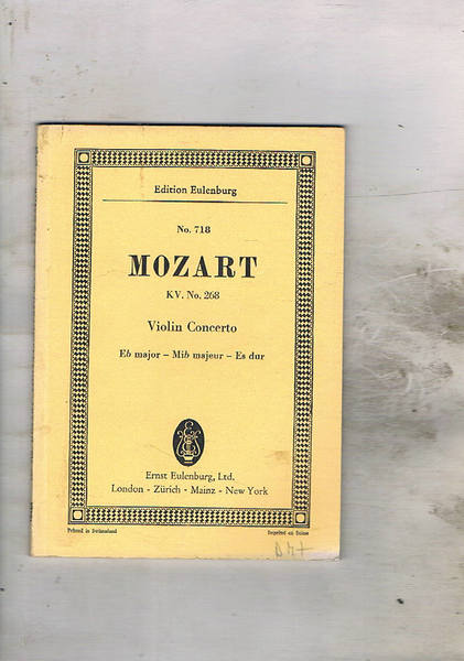 Concerto eb major for Violin and Orchestra. Kochel n° 268.