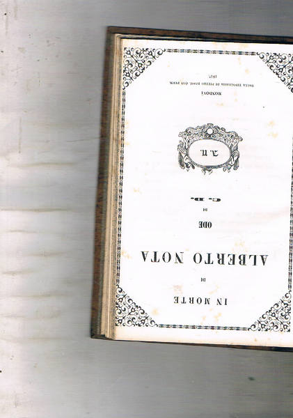 In morte di Alberto Nota ode.