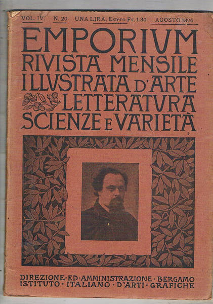 Emporium rivista n° agosto 1896 contiene: Dante Gabriel Rossetti 2a …