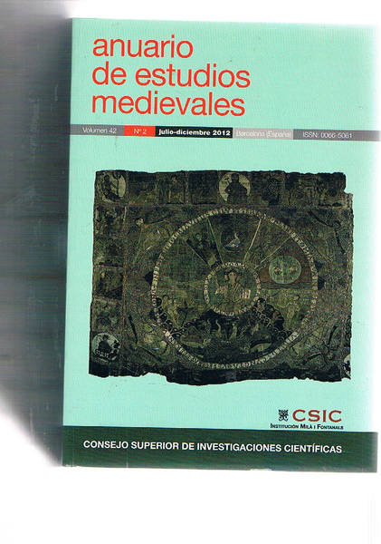 Anuario de estudios medievales n° 2 giu-dic. 2012.